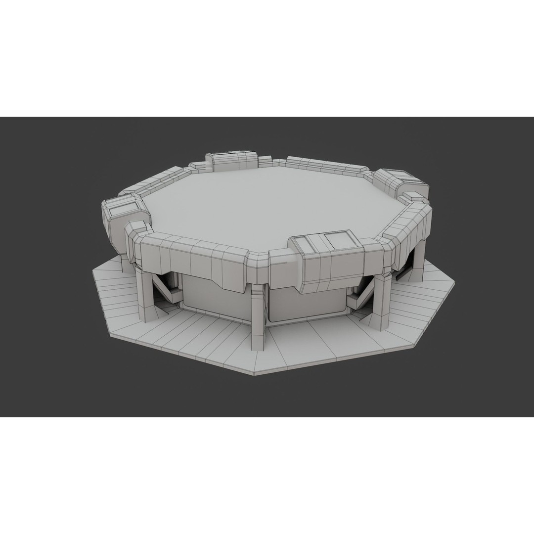 Sci-fi Work Bench 3D Model – Low Poly PBR Game Asset, Blender, FBX - View 19