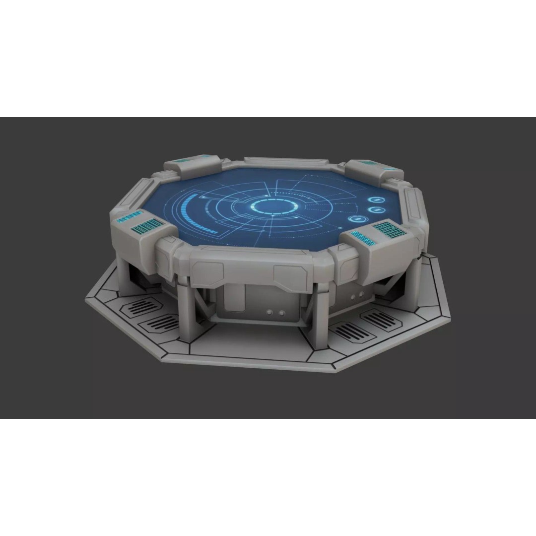 Sci-fi Work Bench 3D Model – Low Poly PBR Game Asset, Blender, FBX - View 2