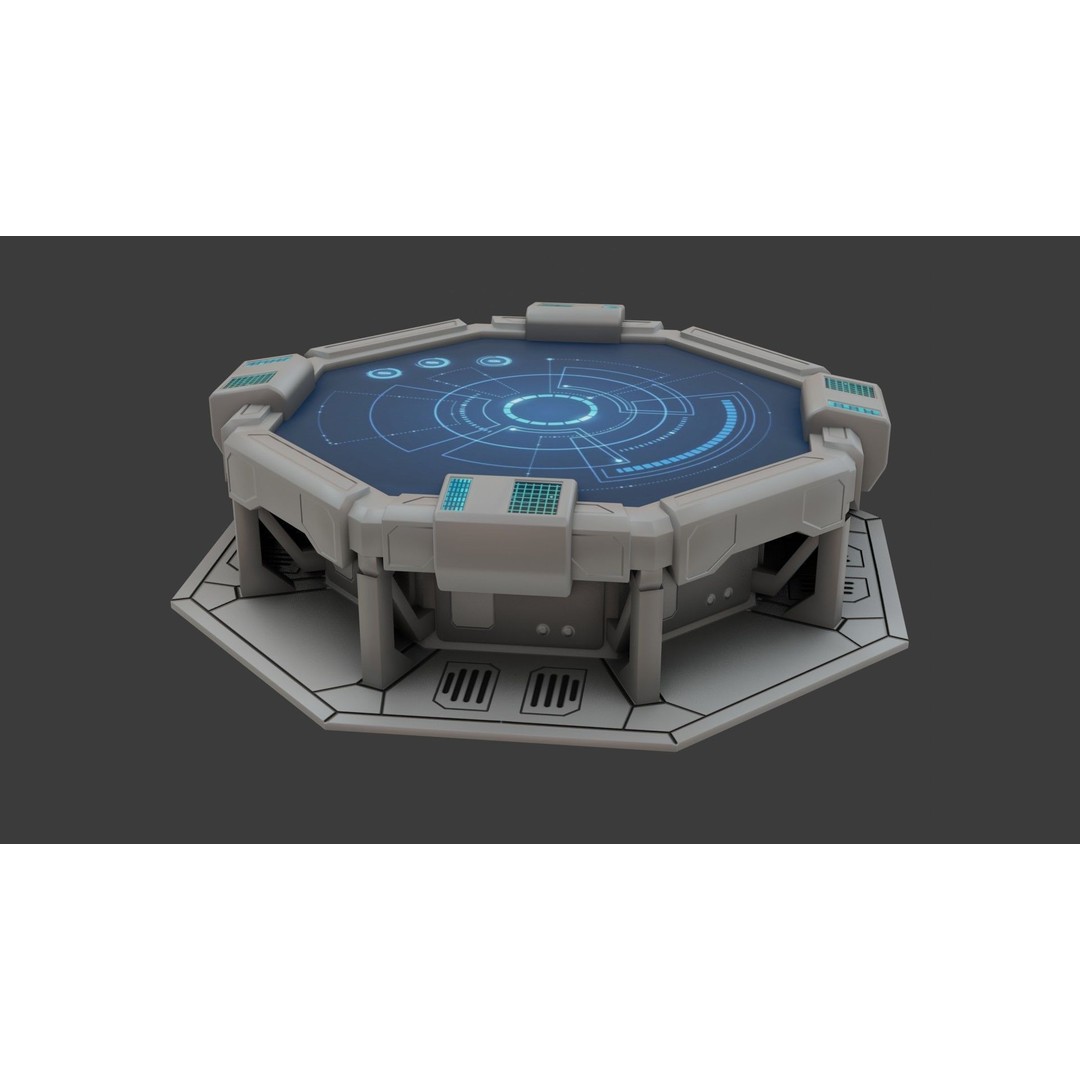 Sci-fi Work Bench 3D Model – Low Poly PBR Game Asset, Blender, FBX - View 20