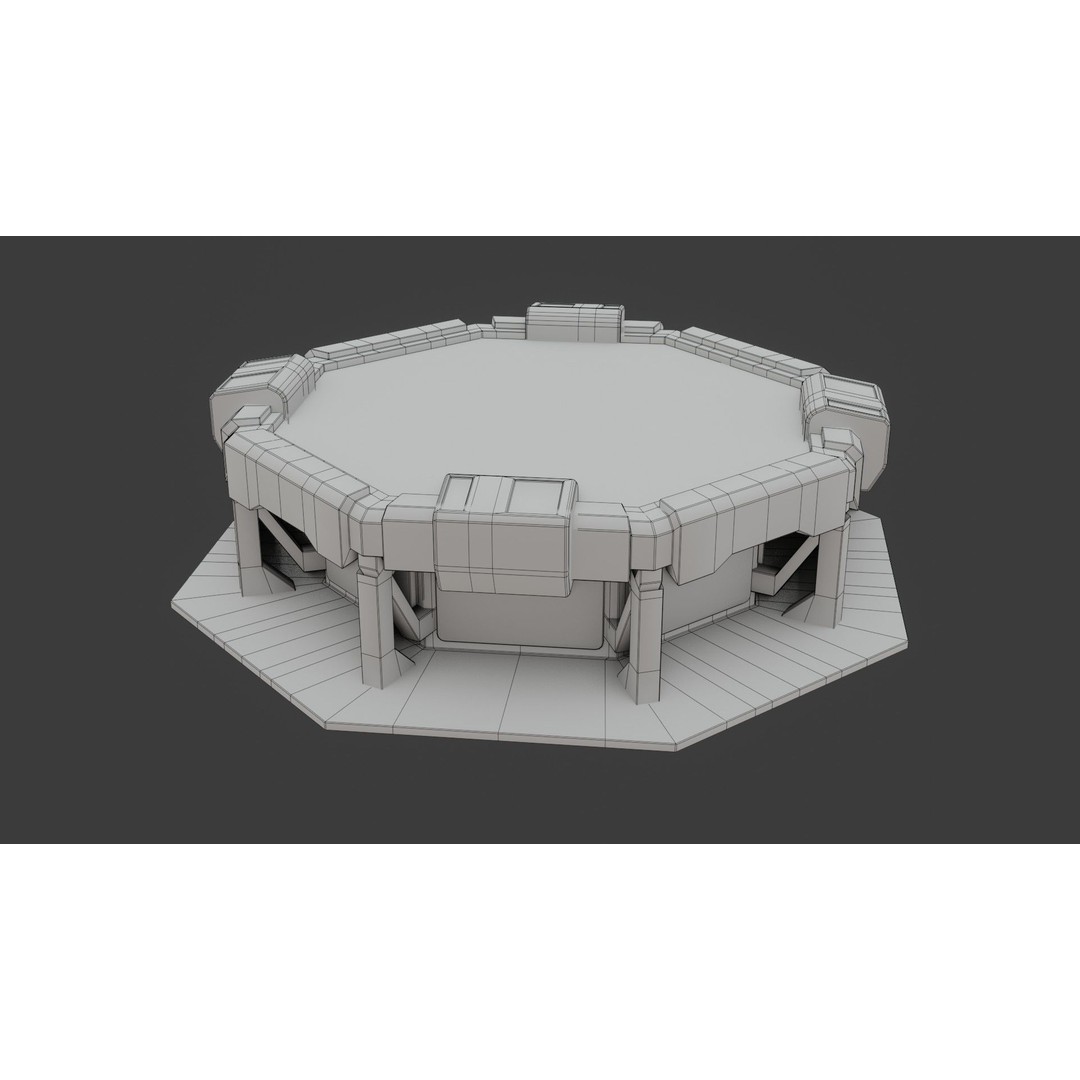Sci-fi Work Bench 3D Model – Low Poly PBR Game Asset, Blender, FBX - View 21