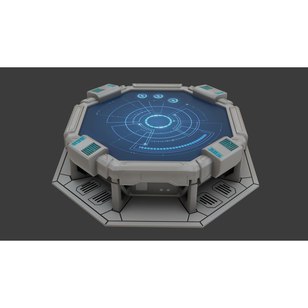 Sci-fi Work Bench 3D Model – Low Poly PBR Game Asset, Blender, FBX - View 22