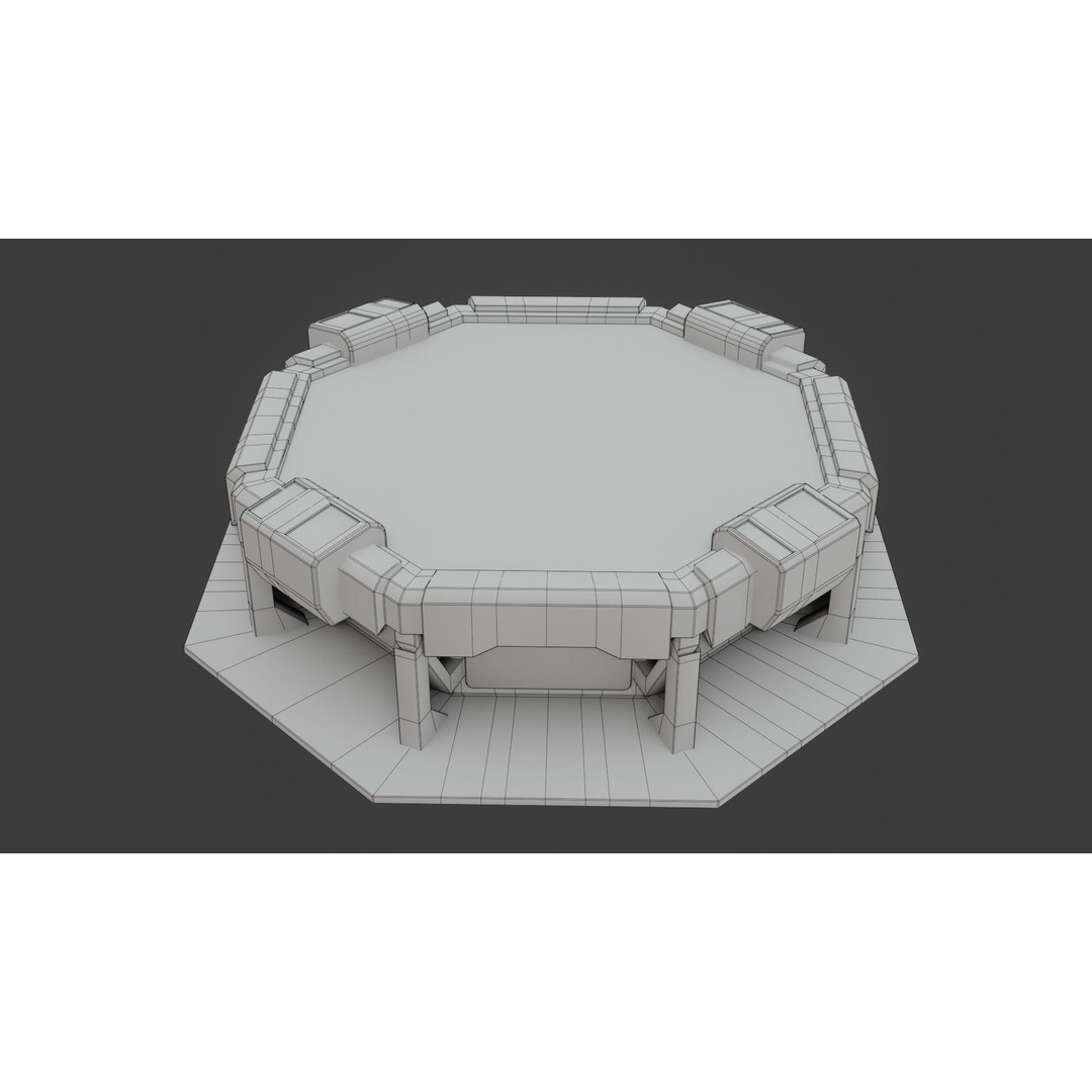 Sci-fi Work Bench 3D Model – Low Poly PBR Game Asset, Blender, FBX - View 23