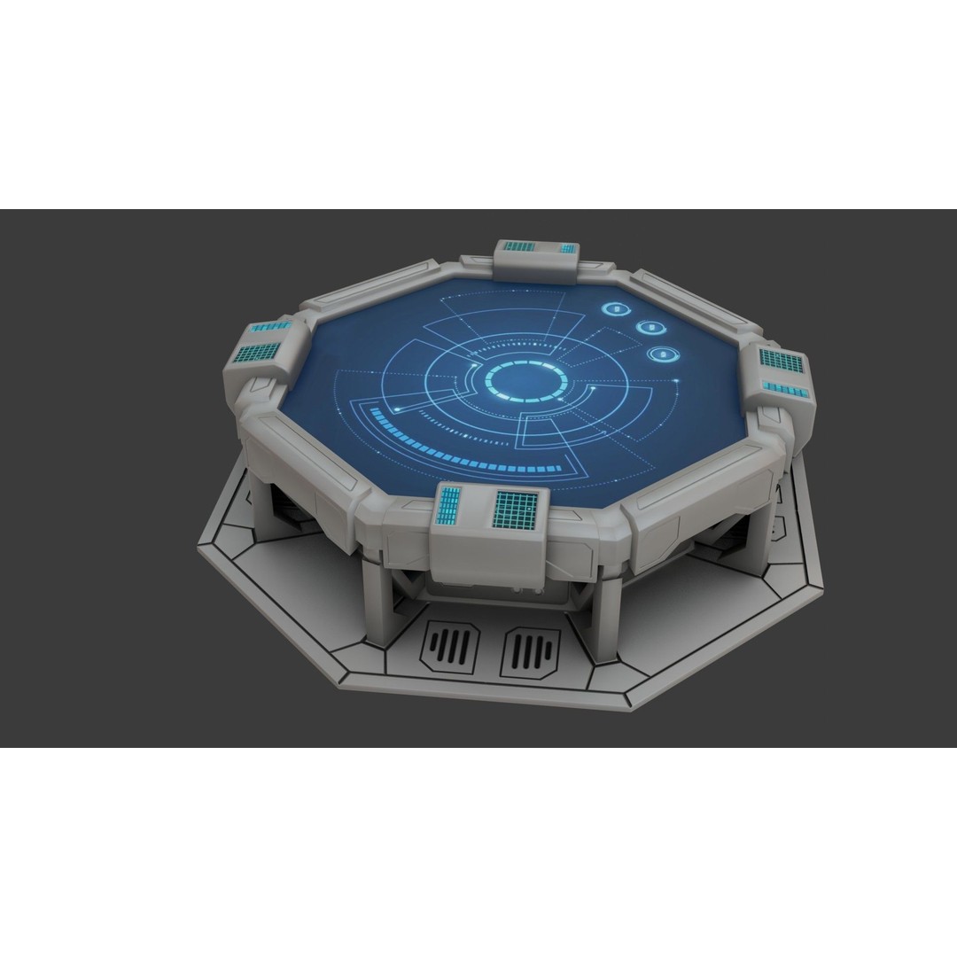 Sci-fi Work Bench 3D Model – Low Poly PBR Game Asset, Blender, FBX - View 24