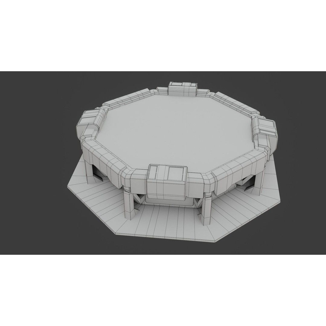 Sci-fi Work Bench 3D Model – Low Poly PBR Game Asset, Blender, FBX - View 25