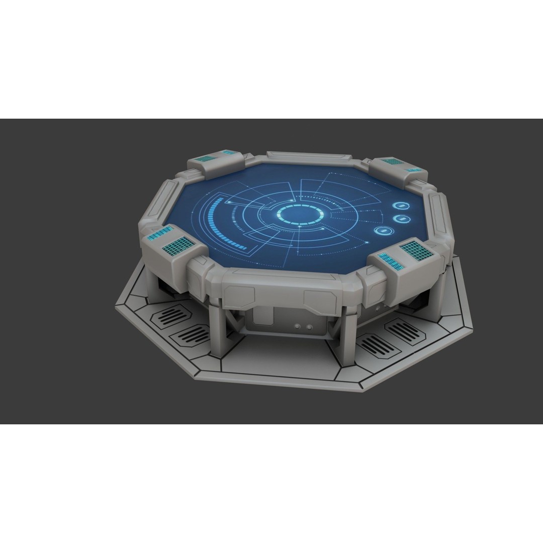 Sci-fi Work Bench 3D Model – Low Poly PBR Game Asset, Blender, FBX - View 26