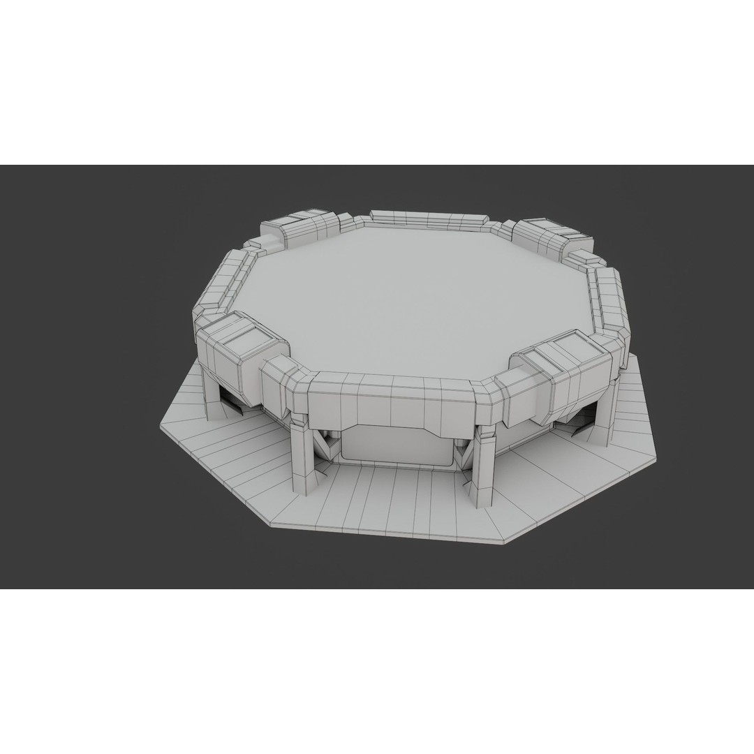 Sci-fi Work Bench 3D Model – Low Poly PBR Game Asset, Blender, FBX - View 27