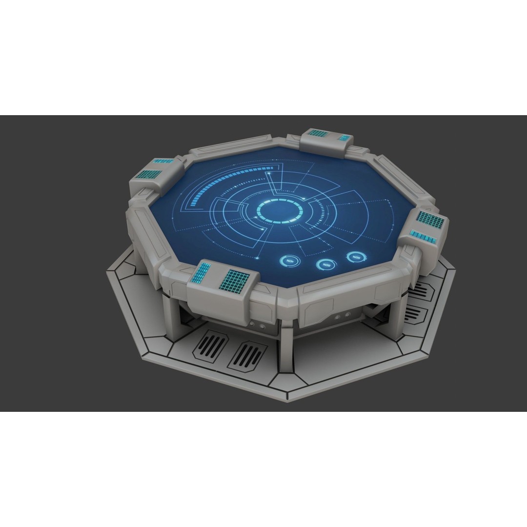 Sci-fi Work Bench 3D Model – Low Poly PBR Game Asset, Blender, FBX - View 28