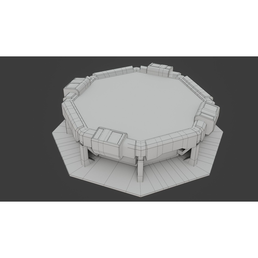 Sci-fi Work Bench 3D Model – Low Poly PBR Game Asset, Blender, FBX - View 29