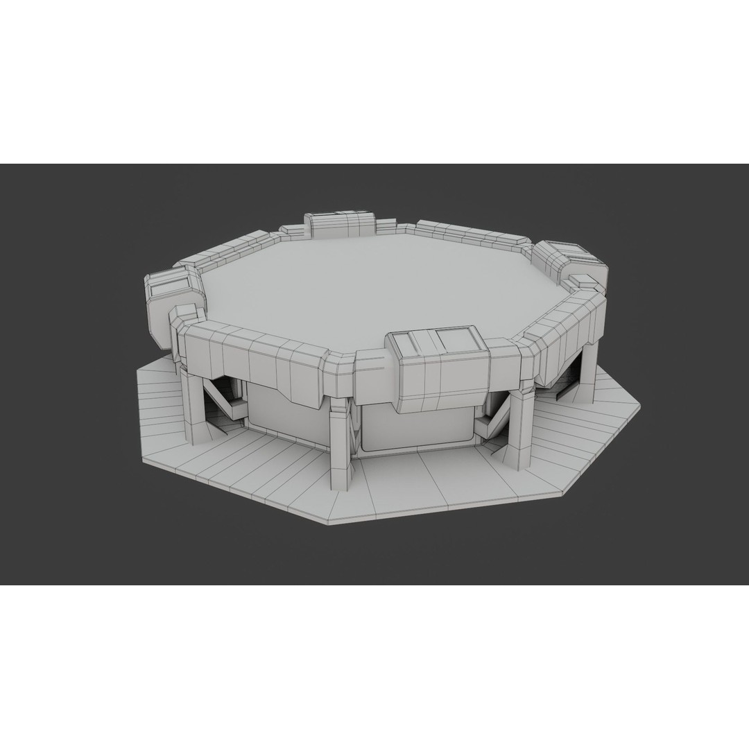 Sci-fi Work Bench 3D Model – Low Poly PBR Game Asset, Blender, FBX - View 5