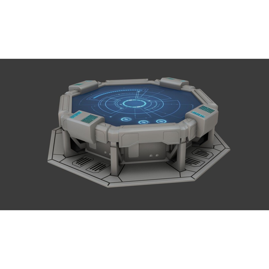 Sci-fi Work Bench 3D Model – Low Poly PBR Game Asset, Blender, FBX - View 8