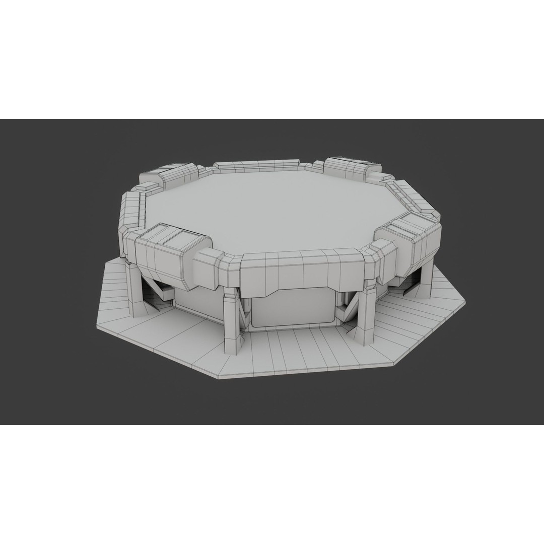 Sci-fi Work Bench 3D Model – Low Poly PBR Game Asset, Blender, FBX - View 9