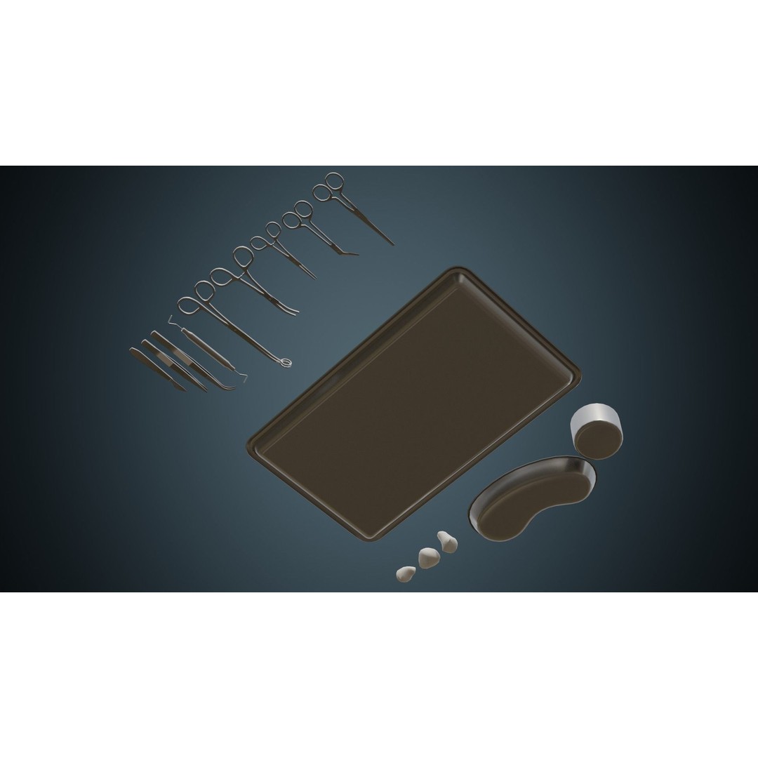 Medical Instruments 3D Model – Low-Poly Medical Tools for Games, FBX, OBJ - View 6
