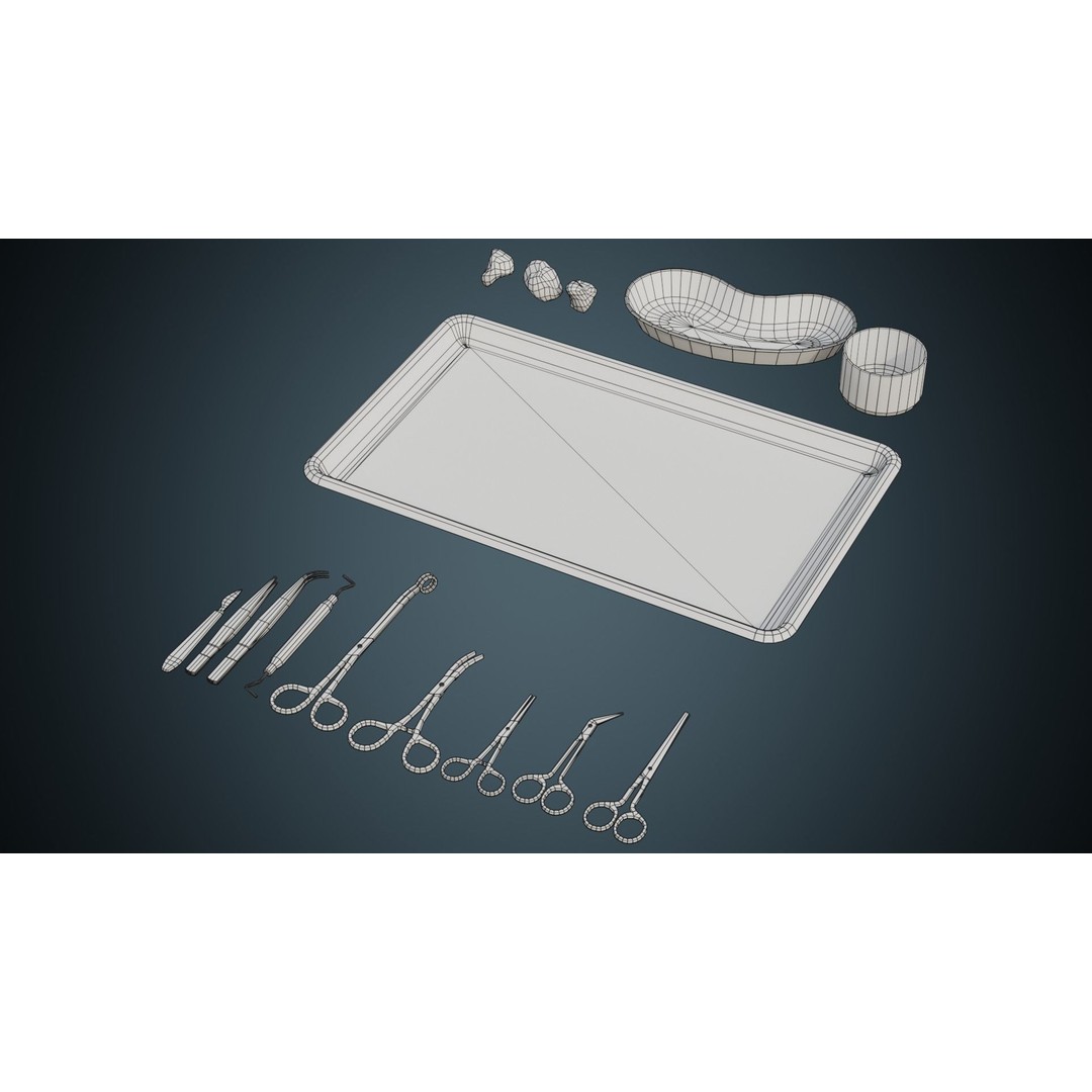 Medical Instruments 3D Model – Low-Poly Medical Tools for Games, FBX, OBJ - View 7