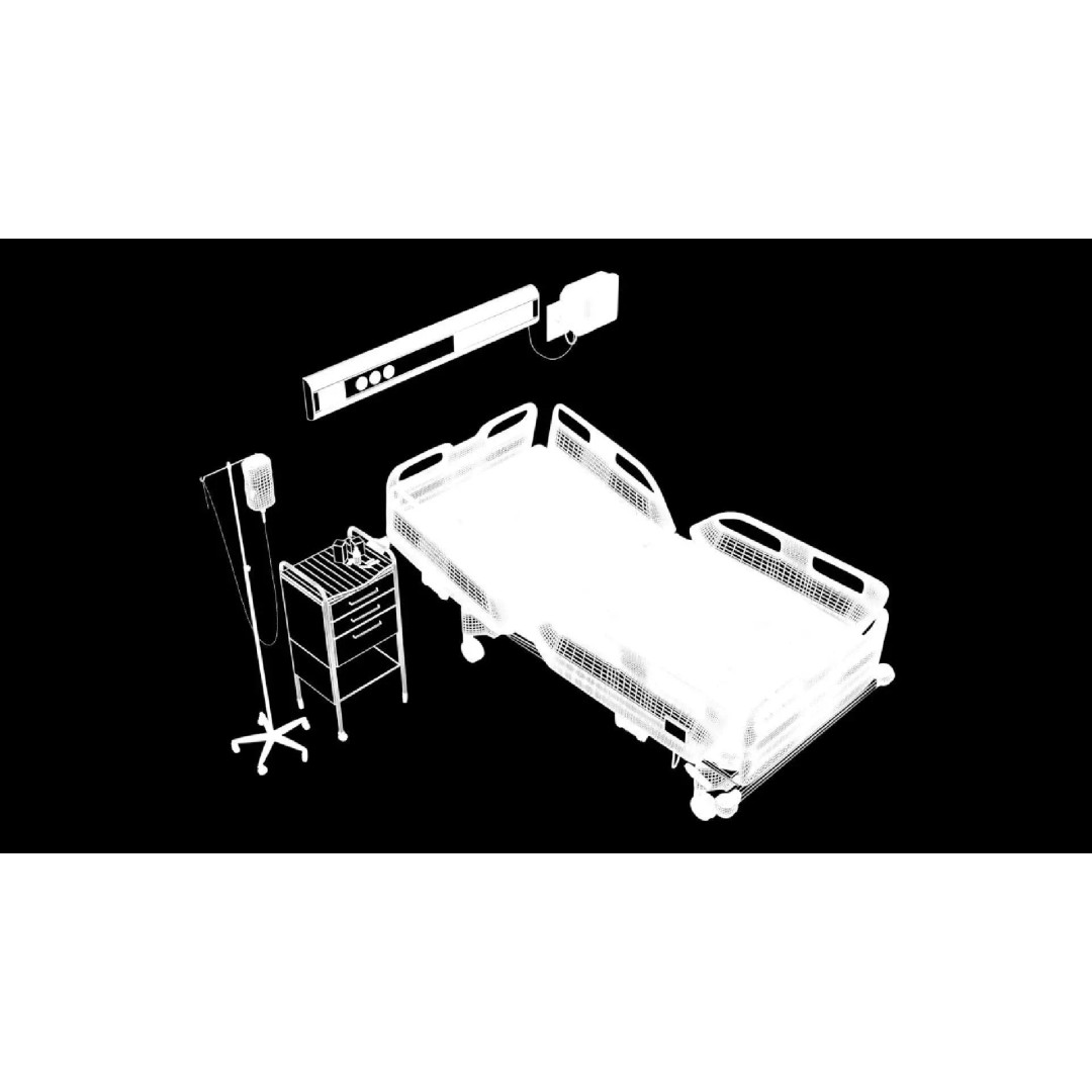Electrical Five Function Bed 3D Model – Modern Medical Furniture, FBX