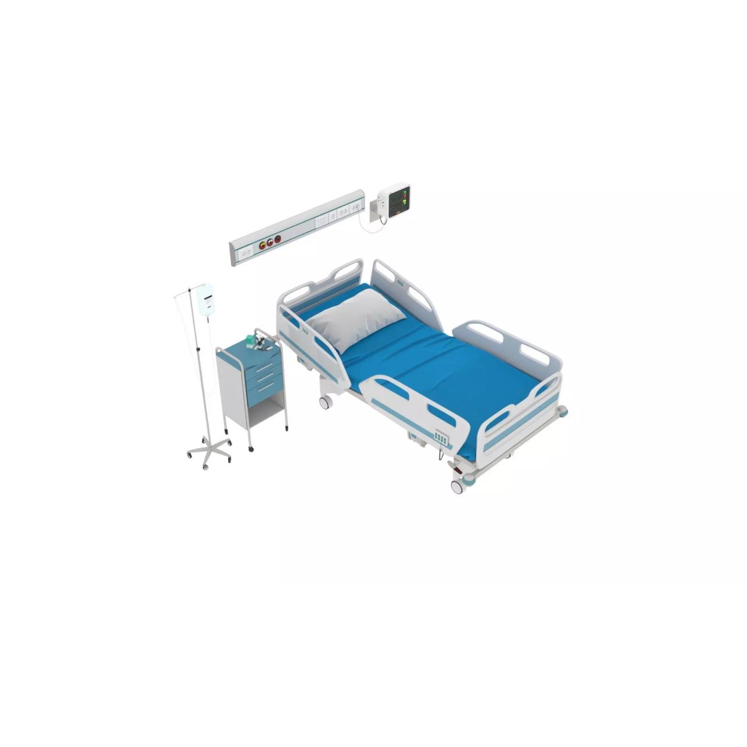 Electrical Five Function Bed 3D Model – Modern Medical Furniture, FBX - View 2