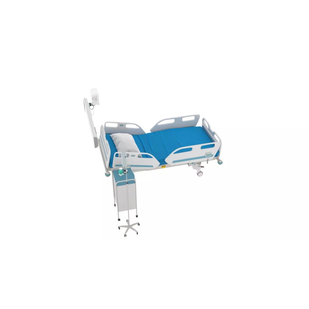 Electrical Five Function Bed 3D Model – Modern Medical Furniture, FBX - View 5