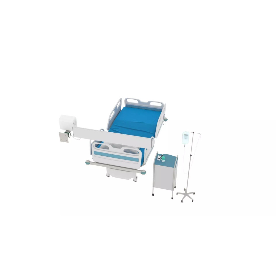 Electrical Five Function Bed 3D Model – Modern Medical Furniture, FBX - View 7