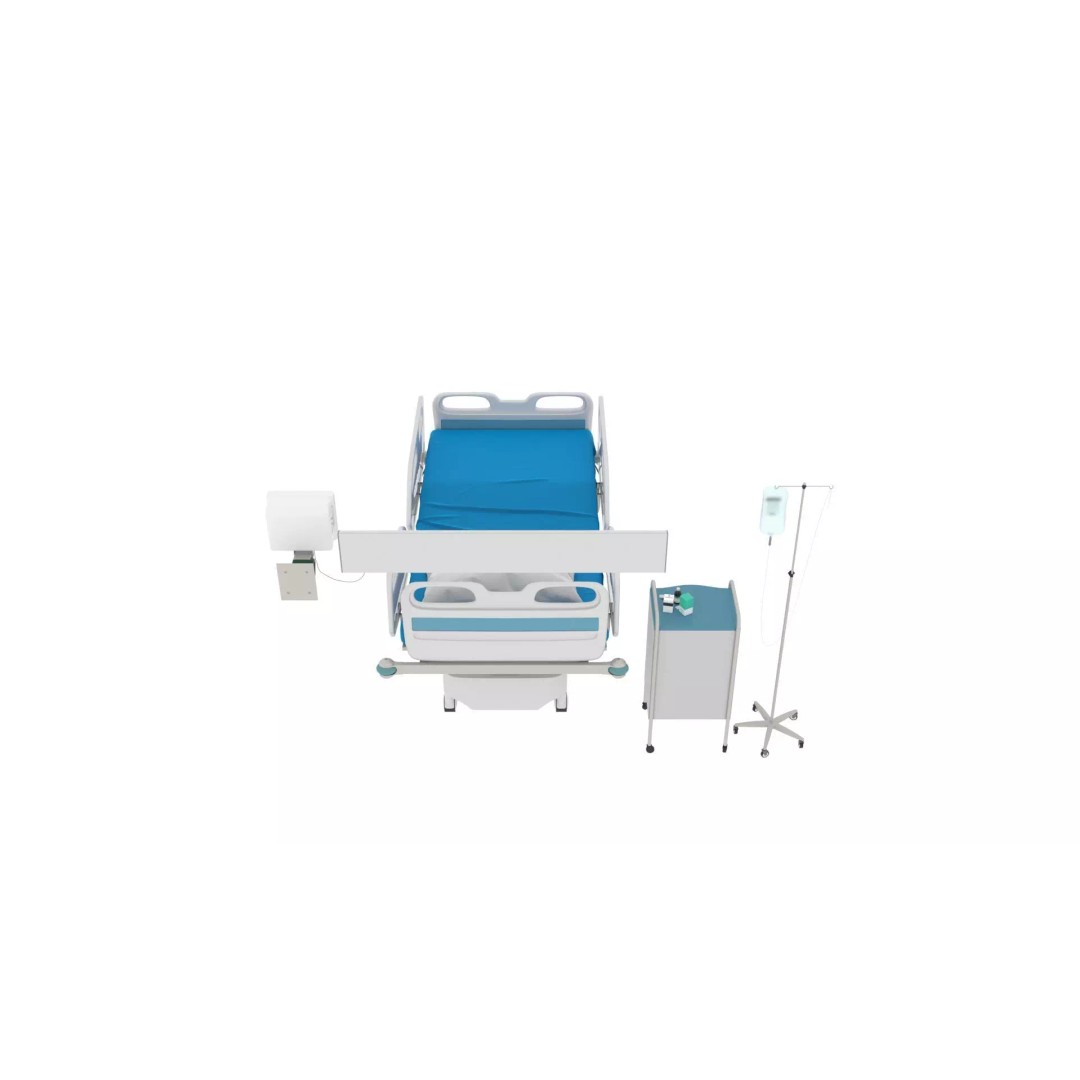 Electrical Five Function Bed 3D Model – Modern Medical Furniture, FBX - View 8