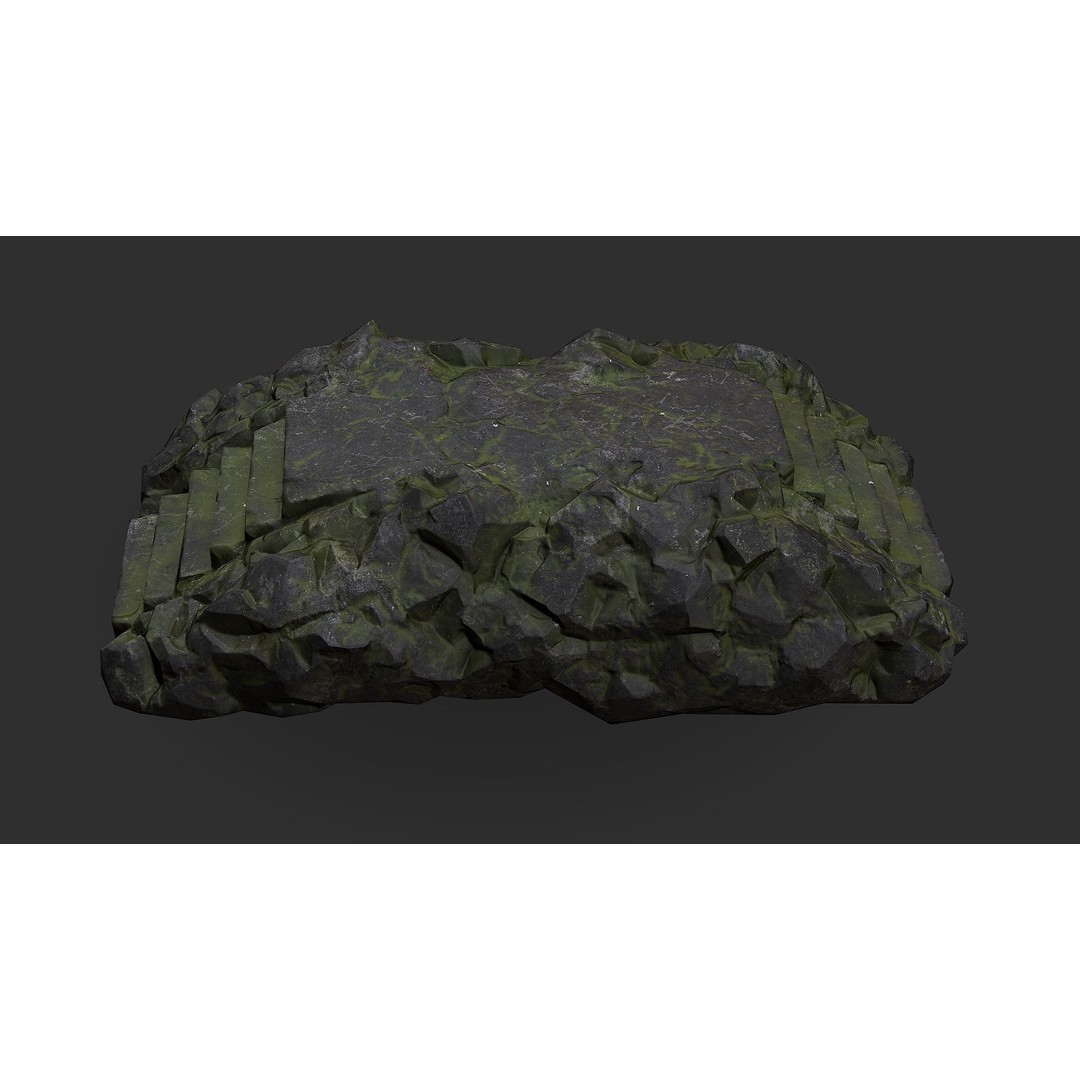 Stone Staircase 3D Model – Low Poly PBR Game Asset, FBX, OBJ - View 10