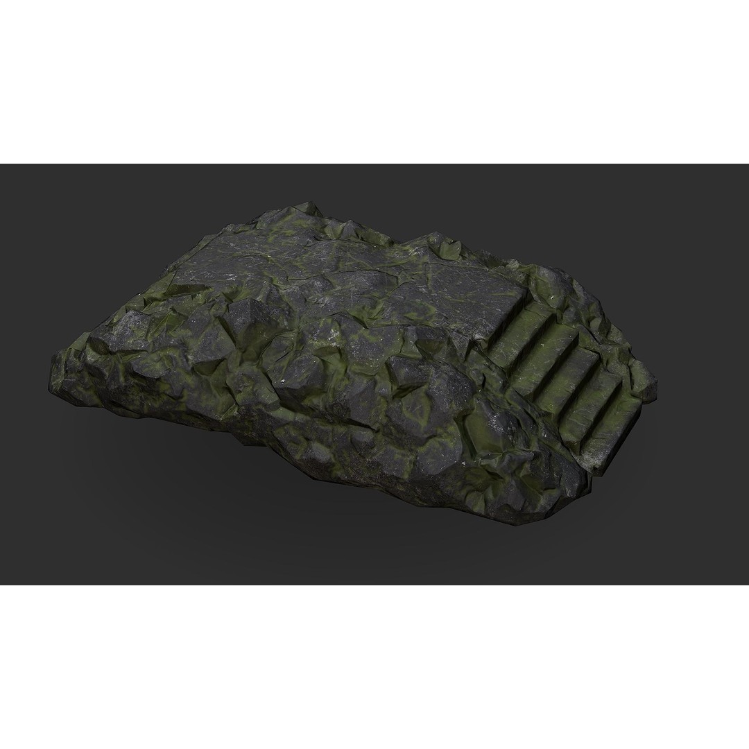 Stone Staircase 3D Model – Low Poly PBR Game Asset, FBX, OBJ - View 13