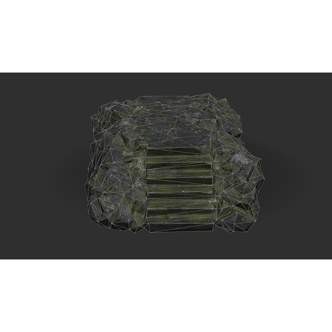 Stone Staircase 3D Model – Low Poly PBR Game Asset, FBX, OBJ - View 16