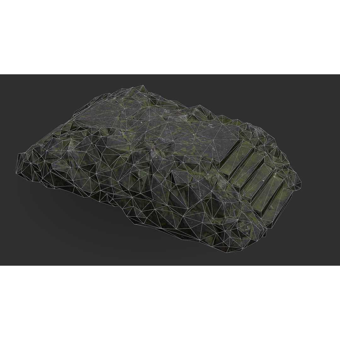 Stone Staircase 3D Model – Low Poly PBR Game Asset, FBX, OBJ - View 17