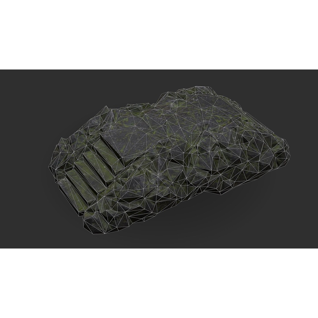 Stone Staircase 3D Model – Low Poly PBR Game Asset, FBX, OBJ - View 18