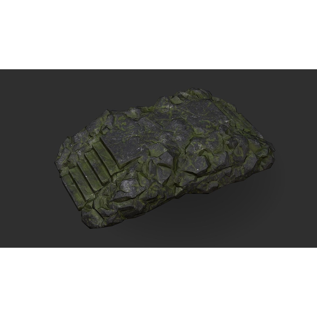 Stone Staircase 3D Model – Low Poly PBR Game Asset, FBX, OBJ - View 4