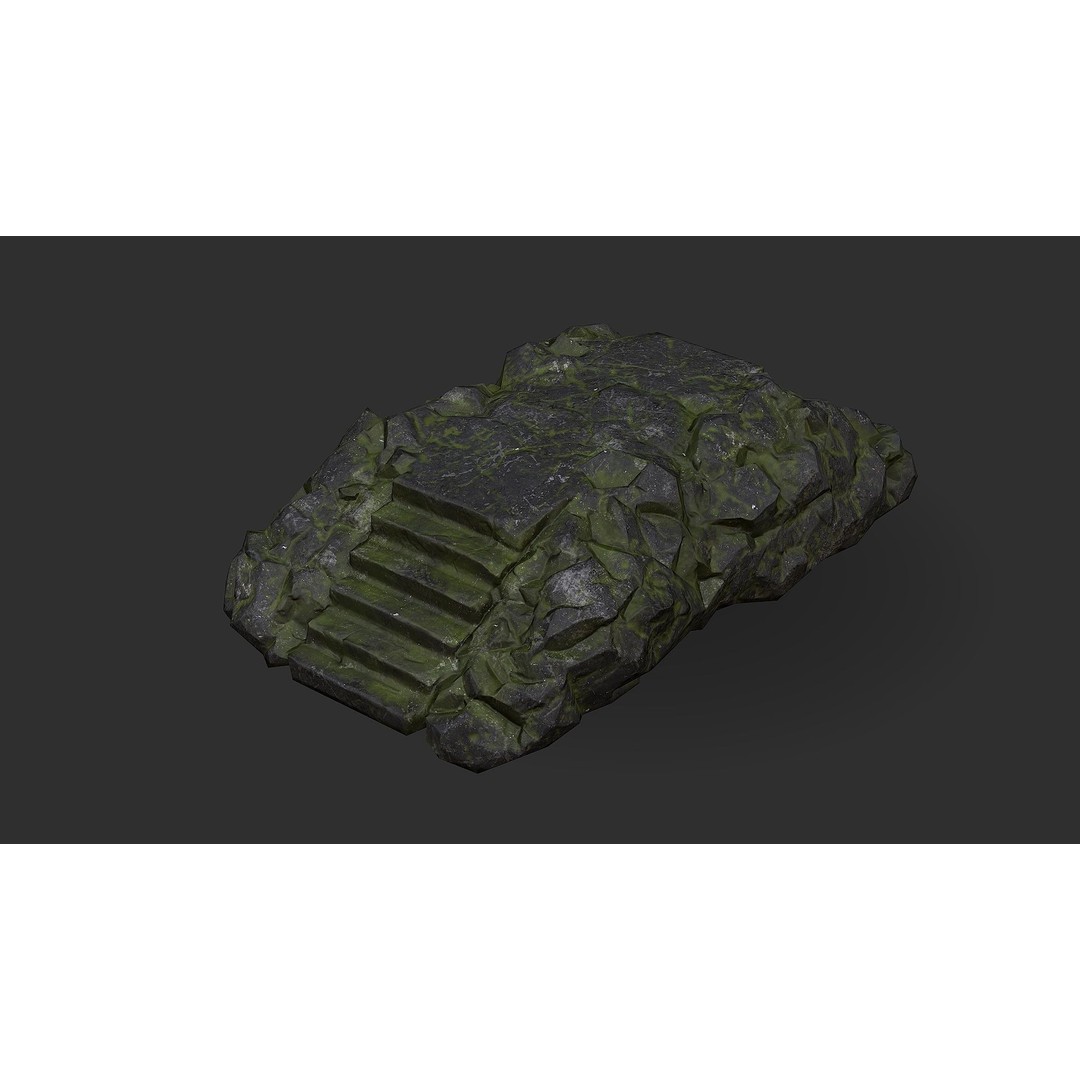 Stone Staircase 3D Model – Low Poly PBR Game Asset, FBX, OBJ - View 5