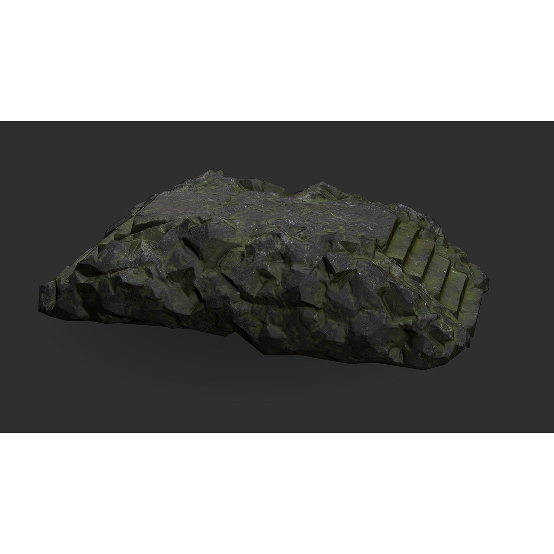 Stone Staircase 3D Model – Low Poly PBR Game Asset, FBX, OBJ - View 9