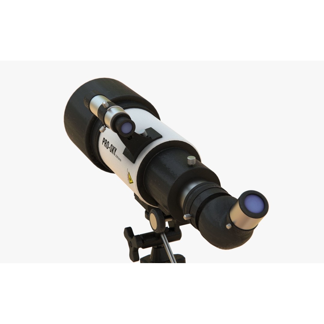 Modern Telescope 3D Model – Low Poly PBR Asset, FBX, Blender - View 3