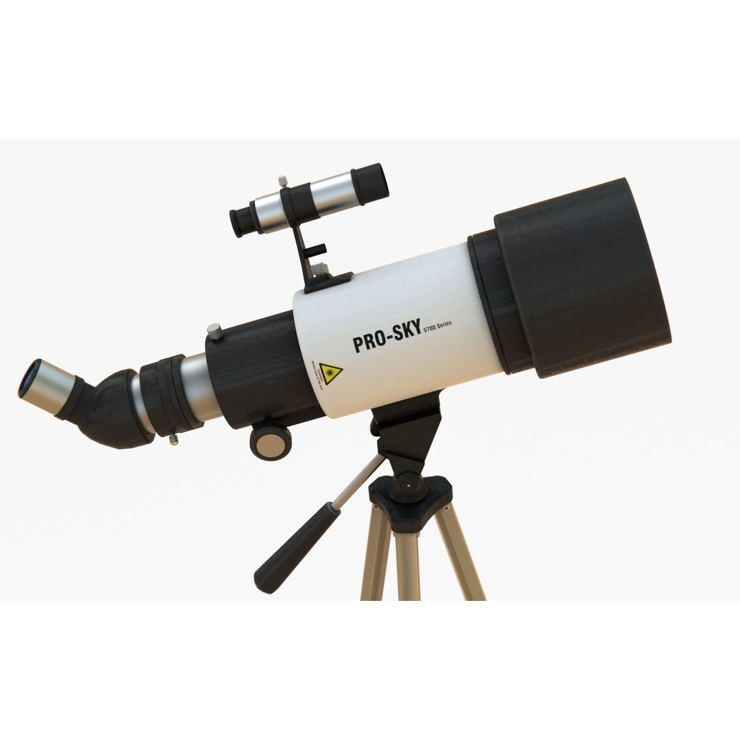 Modern Telescope 3D Model – Low Poly PBR Asset, FBX, Blender - View 4