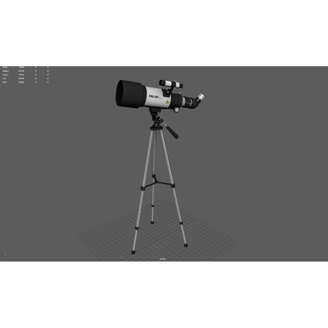 Modern Telescope 3D Model – Low Poly PBR Asset, FBX, Blender - View 5