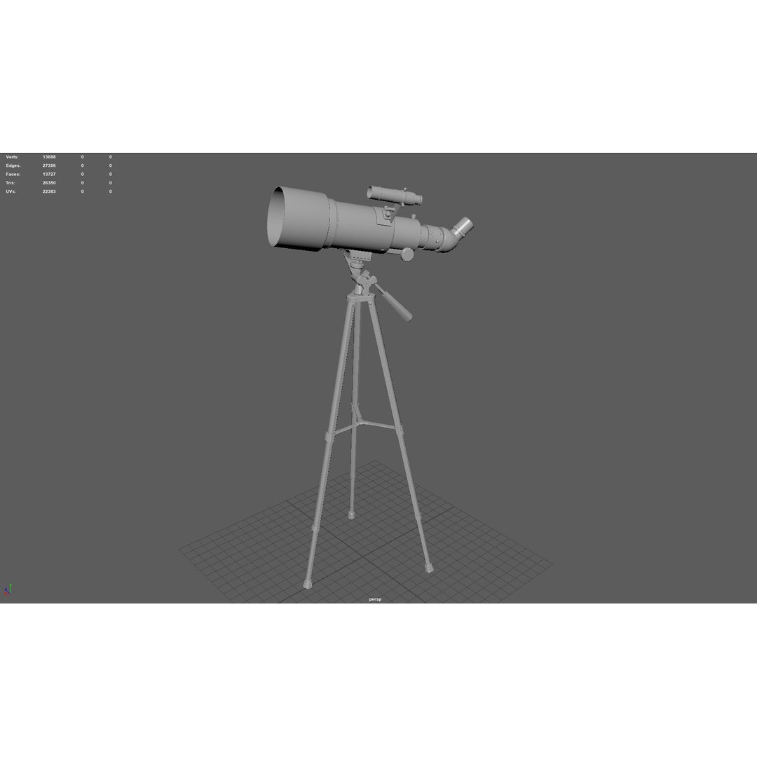 Modern Telescope 3D Model – Low Poly PBR Asset, FBX, Blender - View 6