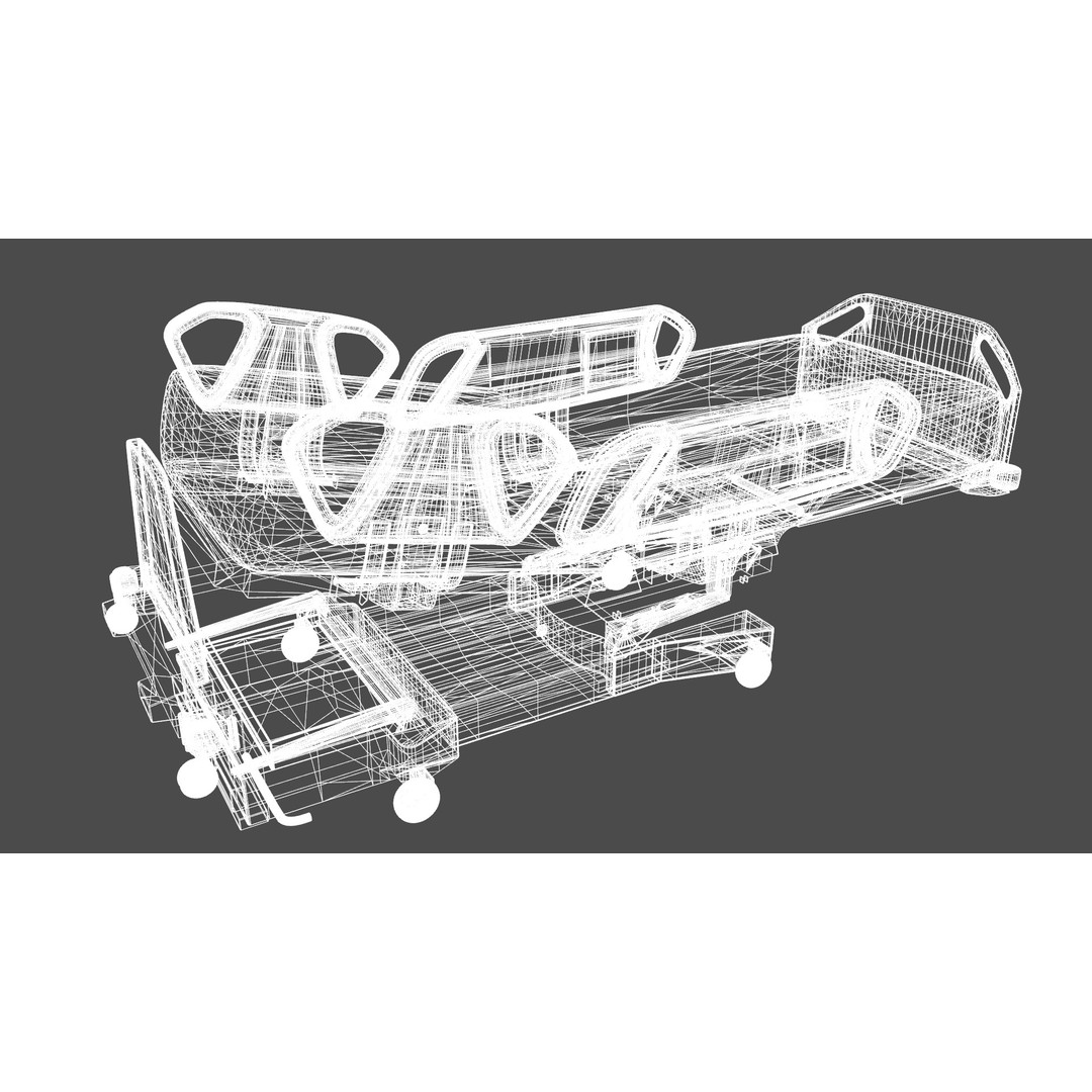 Hospital Bed 3D Model – Low Poly PBR Medical Asset, FBX