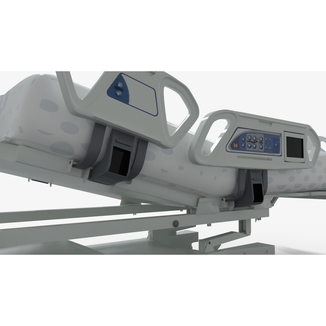 Hospital Bed 3D Model – Low Poly PBR Medical Asset, FBX - View 11