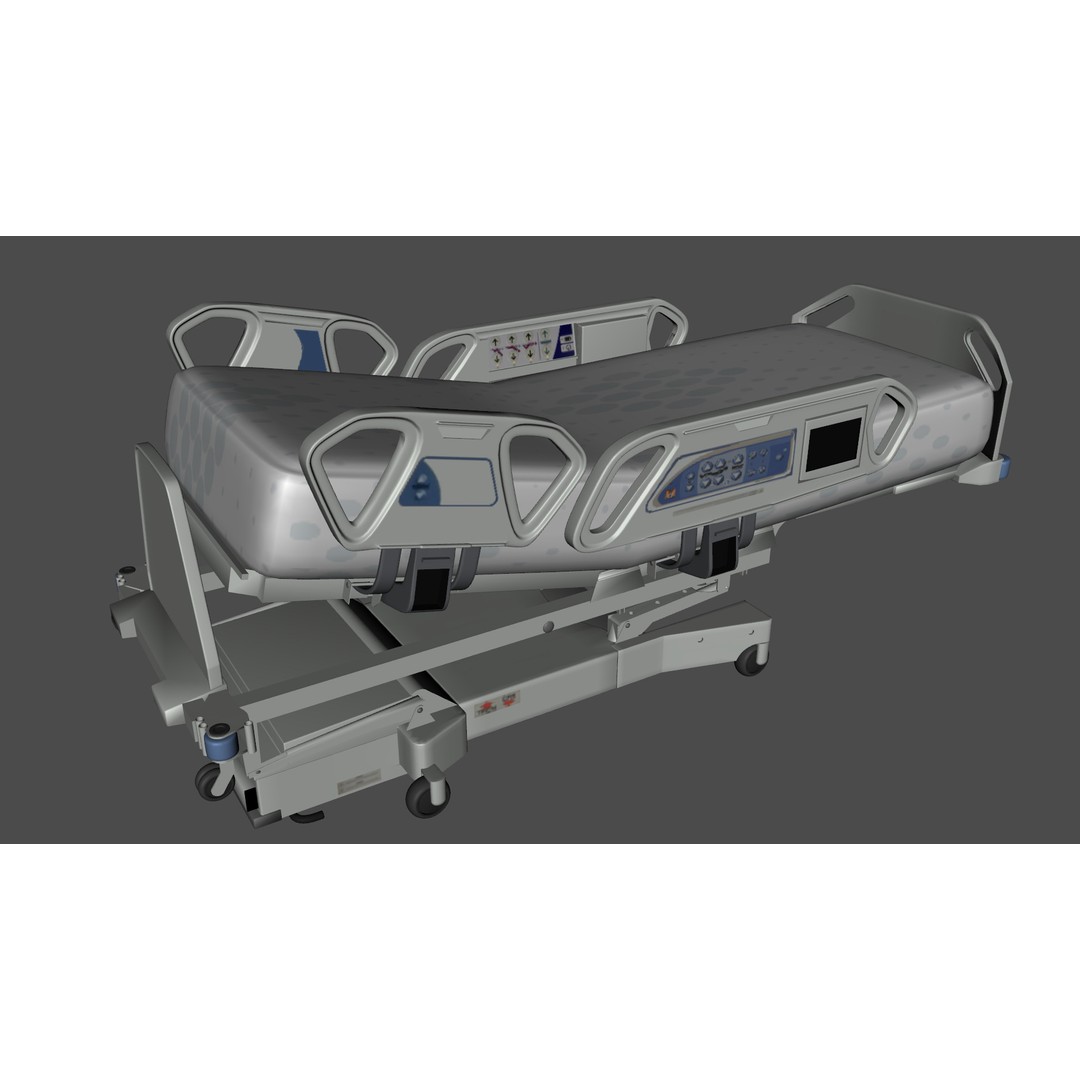 Hospital Bed 3D Model – Low Poly PBR Medical Asset, FBX - View 12
