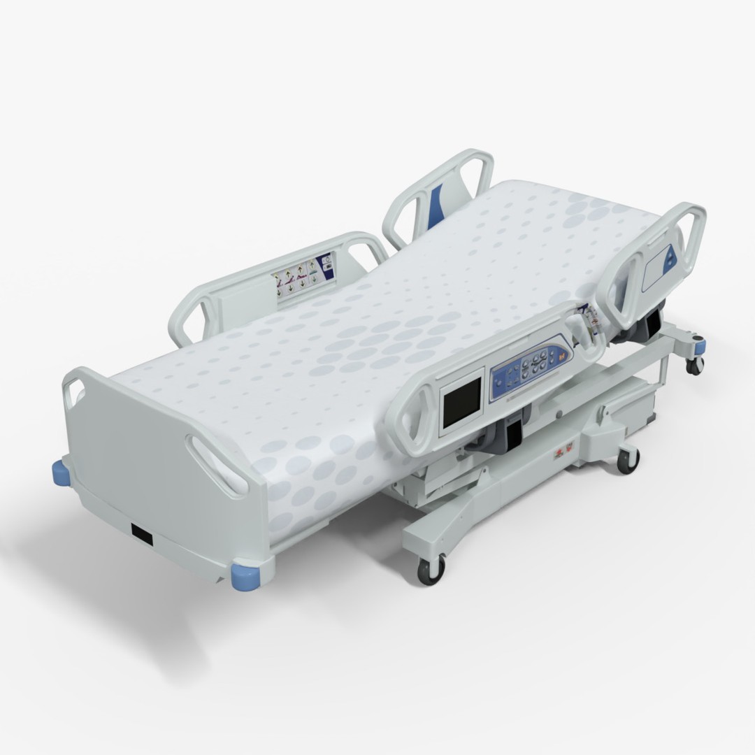 Hospital Bed 3D Model – Low Poly PBR Medical Asset, FBX - View 6
