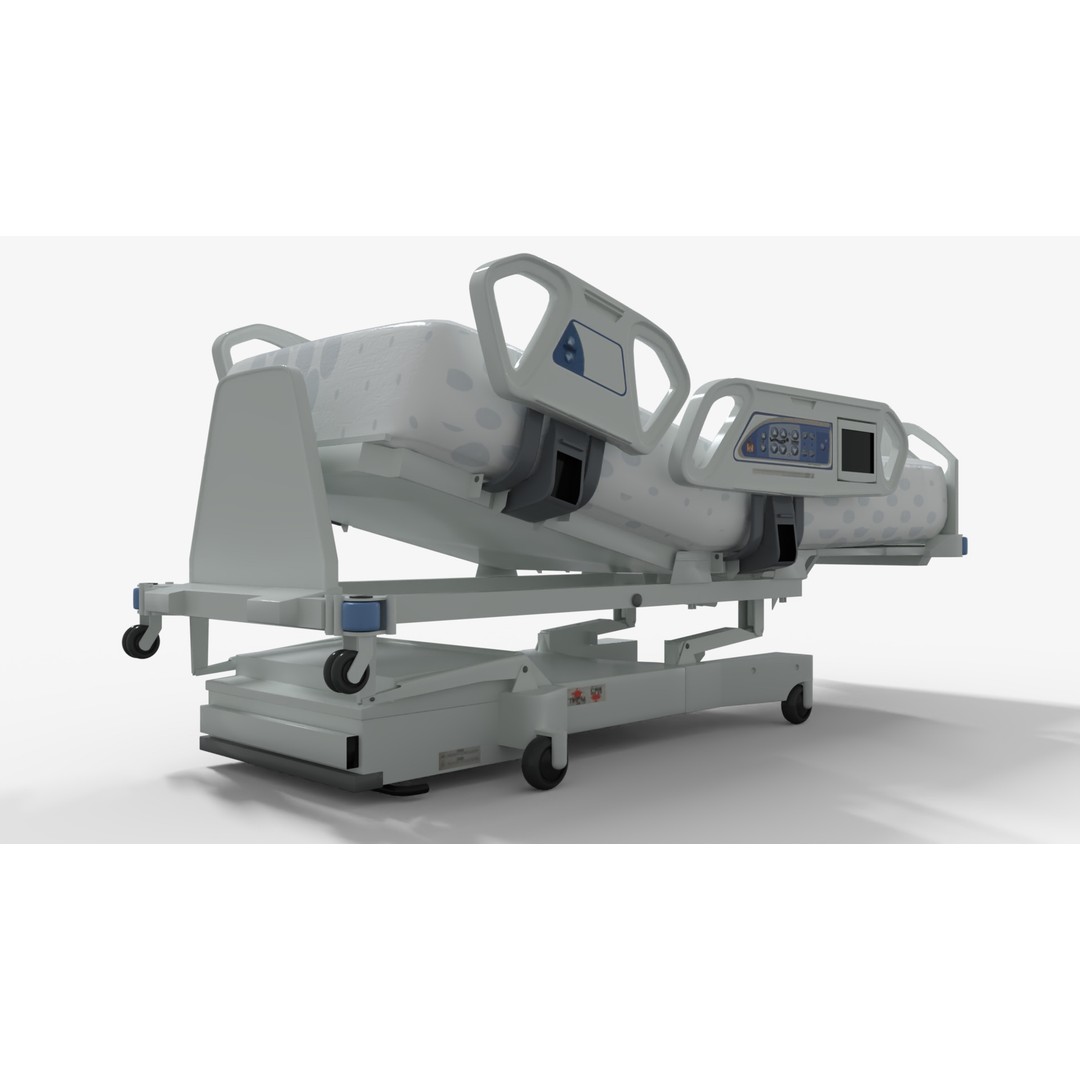 Hospital Bed 3D Model – Low Poly PBR Medical Asset, FBX - View 9