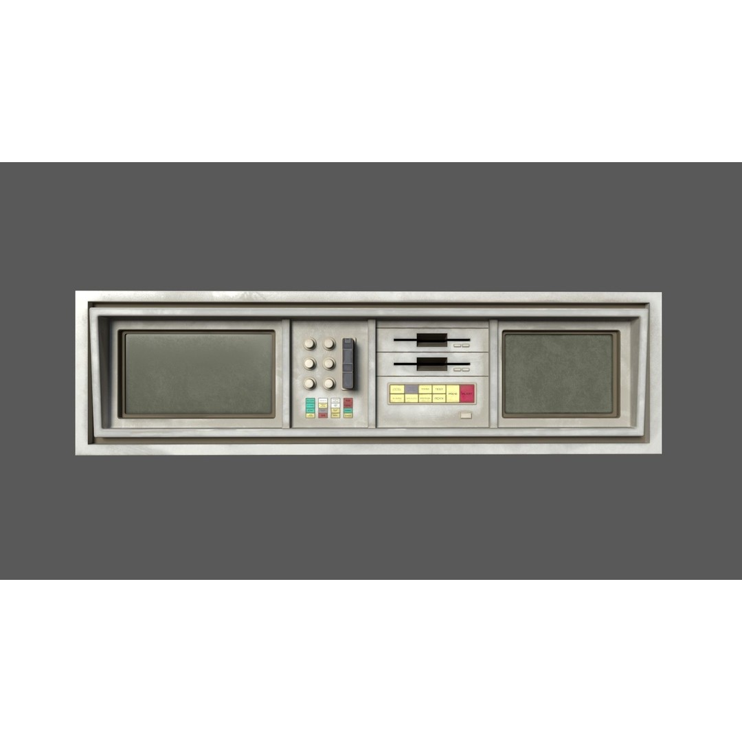 Small Retro Computer Console 3D Model – Low Poly PBR Asset, FBX, OBJ - View 10