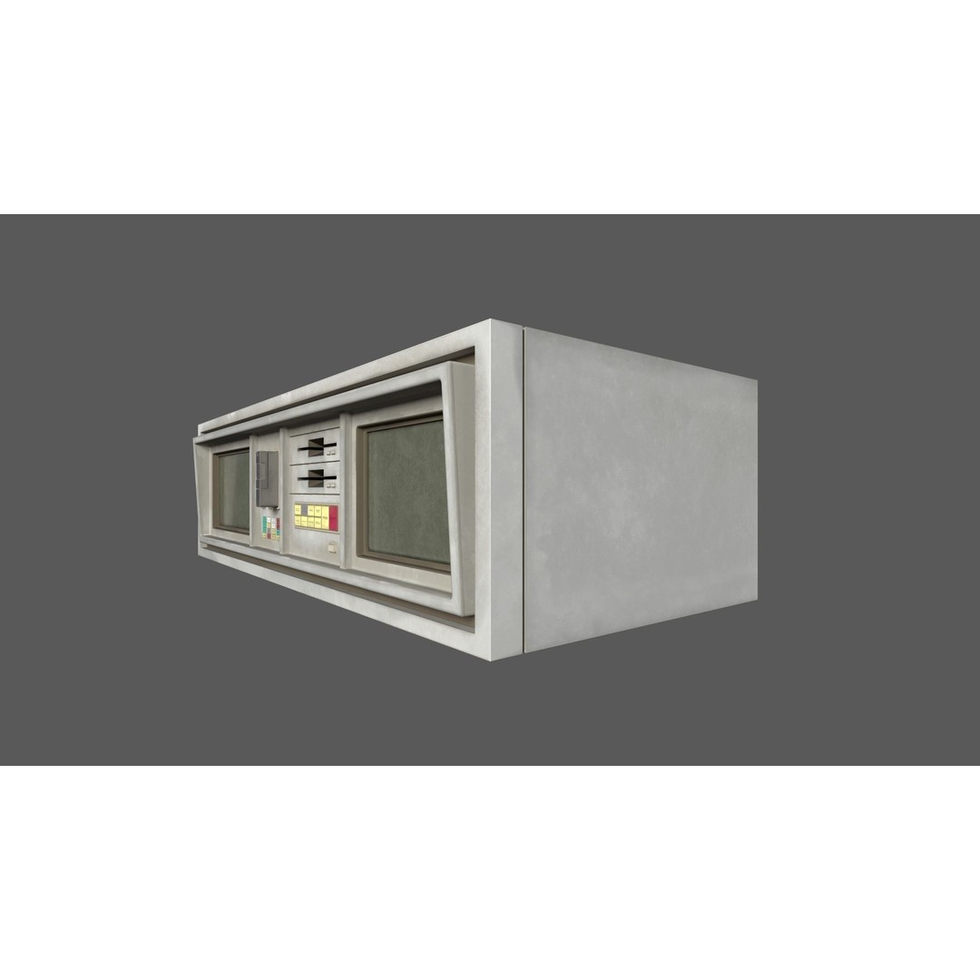 Small Retro Computer Console 3D Model – Low Poly PBR Asset, FBX, OBJ - View 12