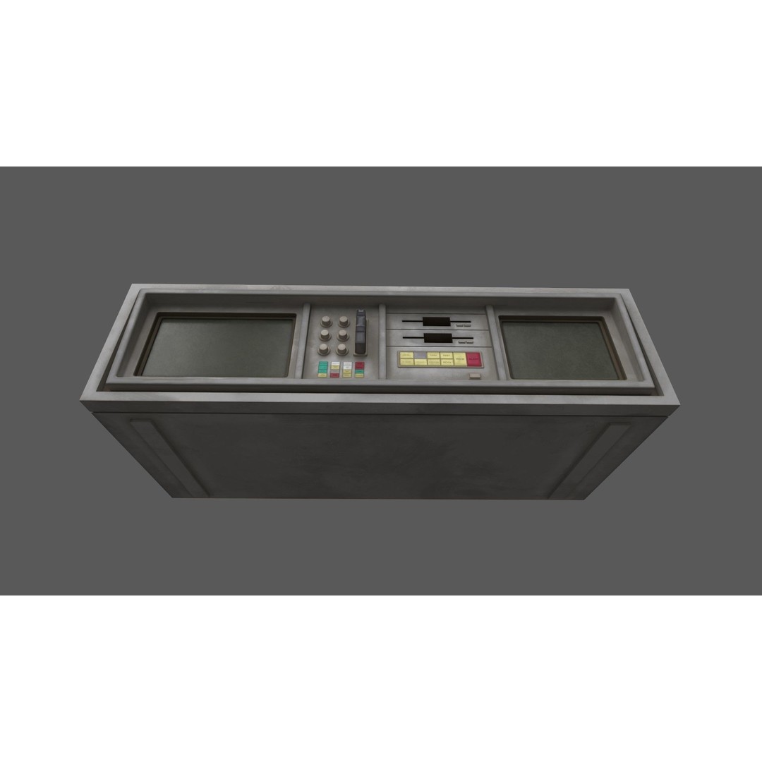 Small Retro Computer Console 3D Model – Low Poly PBR Asset, FBX, OBJ - View 14