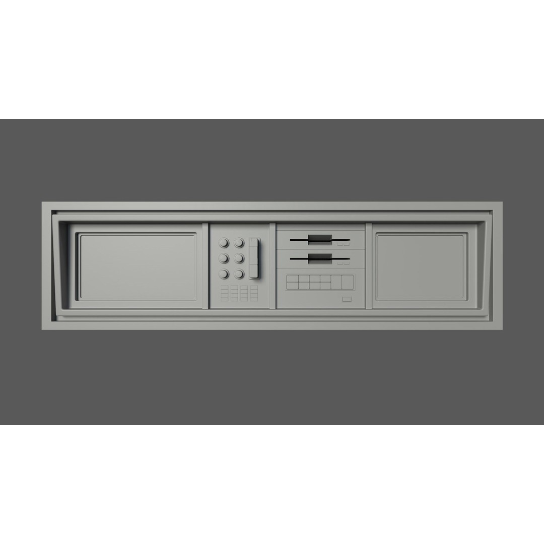 Small Retro Computer Console 3D Model – Low Poly PBR Asset, FBX, OBJ - View 16