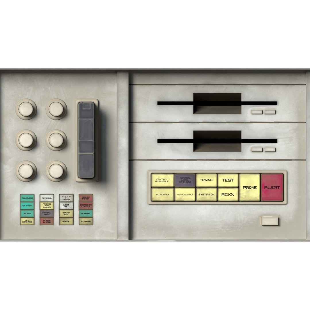 Small Retro Computer Console 3D Model – Low Poly PBR Asset, FBX, OBJ - View 3