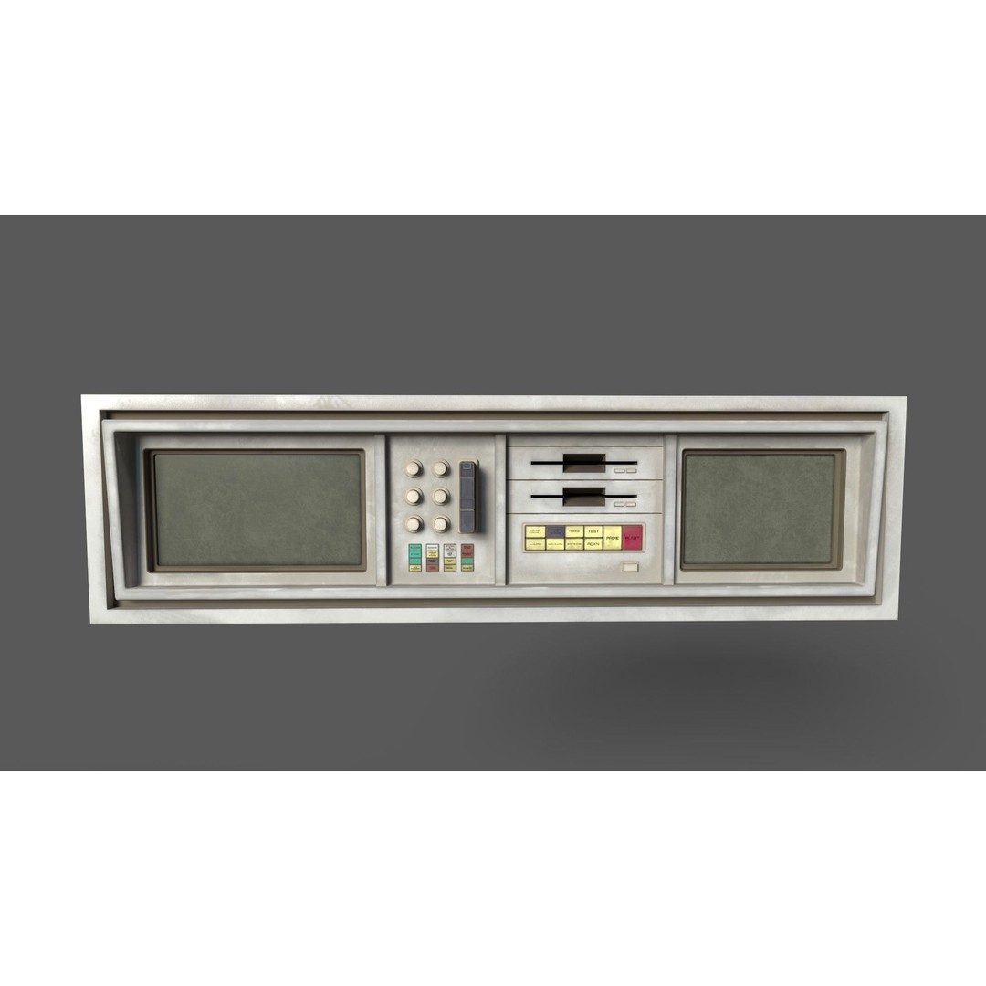 Small Retro Computer Console 3D Model – Low Poly PBR Asset, FBX, OBJ - View 5