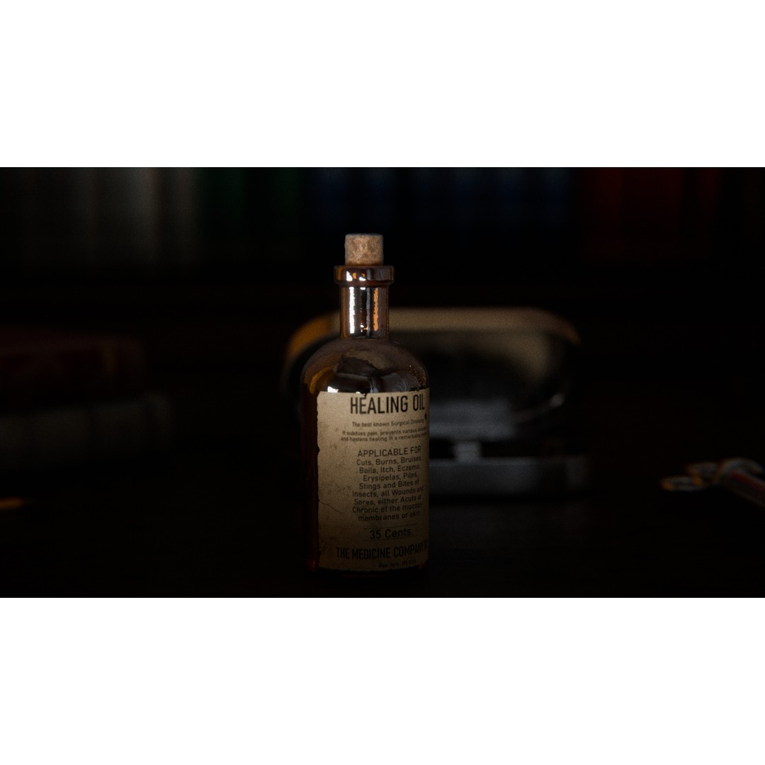 Old Syringe 3D Model – Vintage Medical Scene, PBR Textures, FBX - View 4