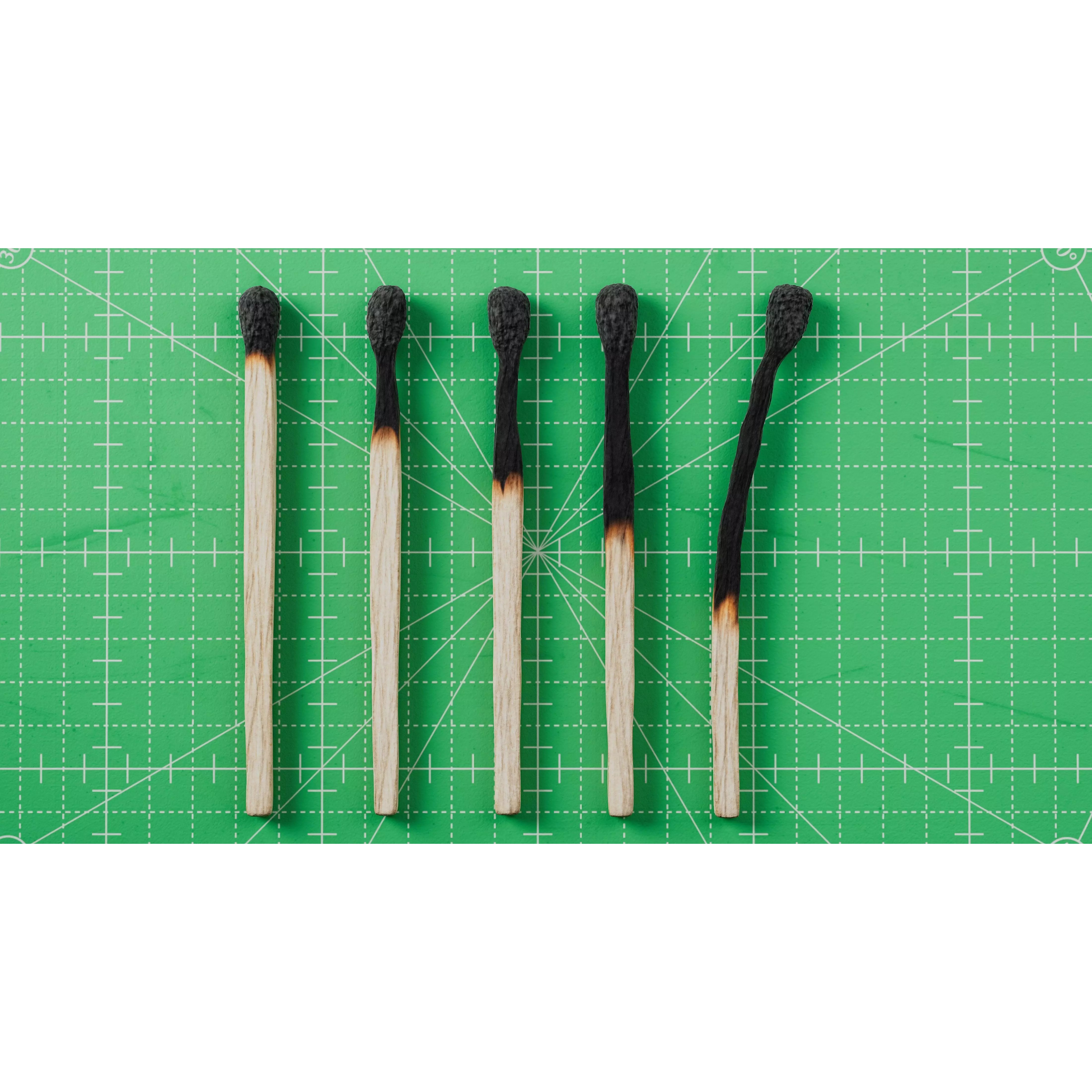 Burned Safety Matches - PBR Game-Ready 3D Model - View 2