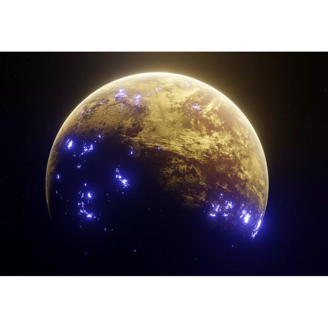 Alien Planet 3D Model – Low Poly Game Ready Asset, FBX - View 2