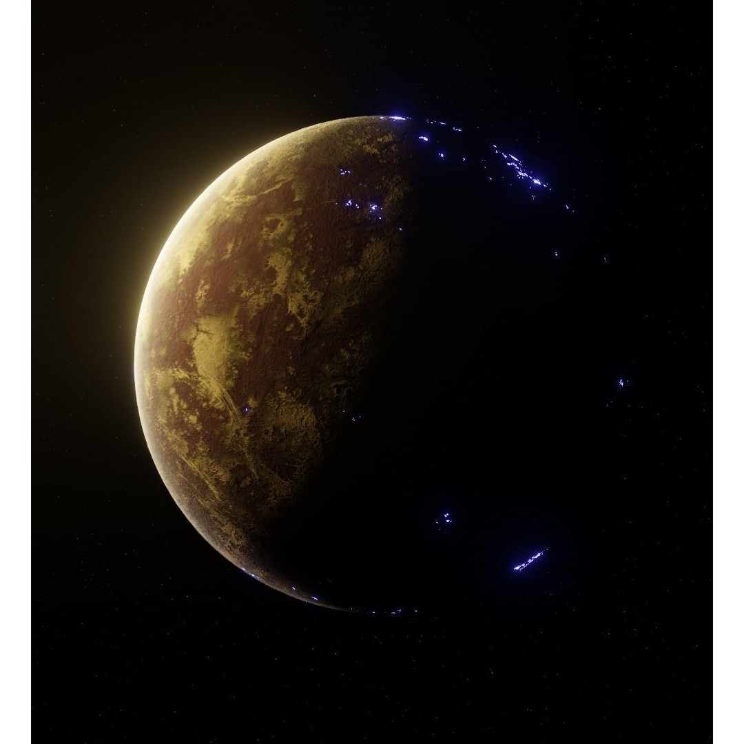 Alien Planet 3D Model – Low Poly Game Ready Asset, FBX - View 3