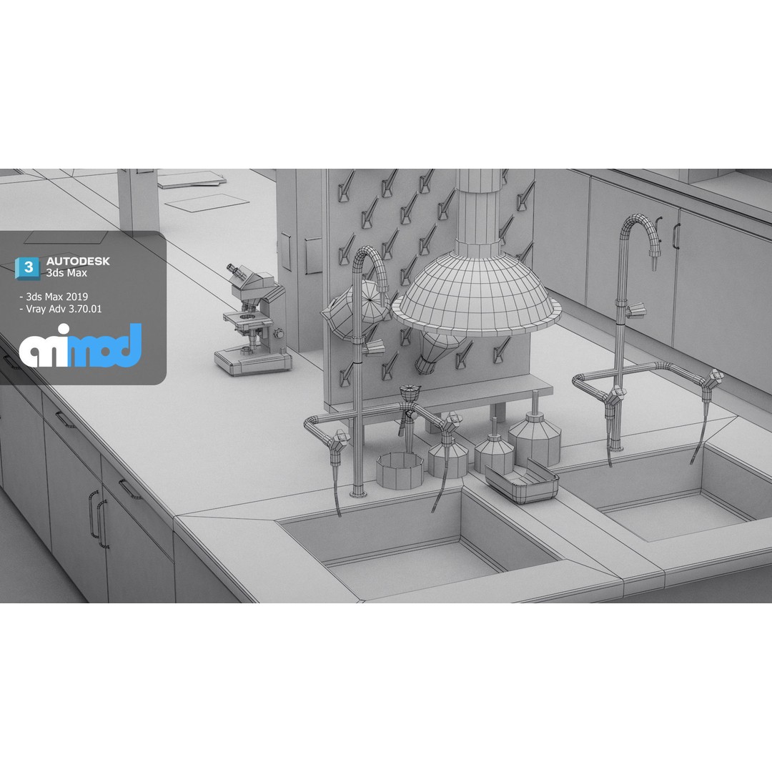 Laboratory 3D Model – Detailed Science Lab Asset, FBX, PBR - View 10